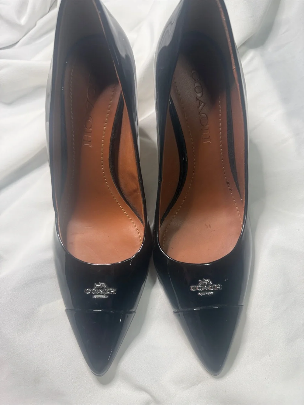 COACH Black Patent Leather Pointed Toe Pumps